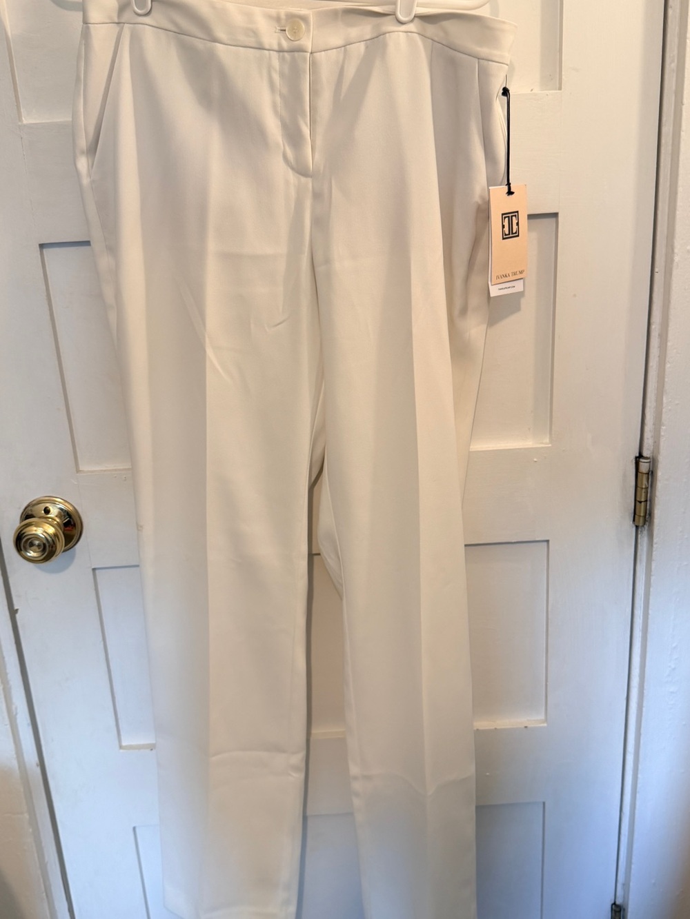 Ivanka Trump Cream Wide-Leg Trousers